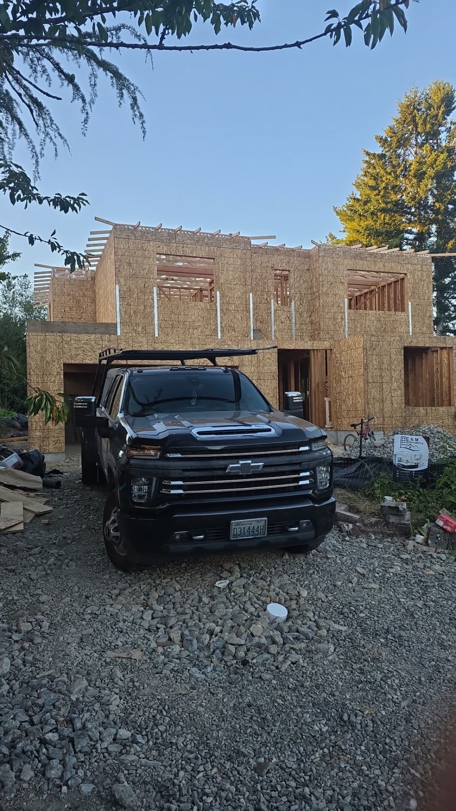 Two-story new construction home framed and sheathed by Technicians Construction